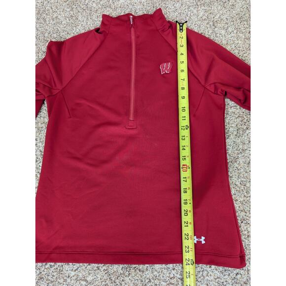 Under Armour Cold Gear Wisconsin Badgers Women’s Red Half Zip Long Sleeve Medium - Picture 6 of 8